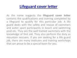 Free Download Lifeguard Cover Letter