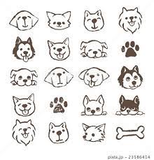 犬のイラスト アイコンセット チワワ イラスト 犬のタトゥー 動物を描く