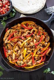 Skillet Chicken Fajitas With No Sketchy Ingredients Less Than 300 Calories Per Serving And 34 Grams Of Satiati Chicken Fajita Recipe Healthy Recipes Recipes