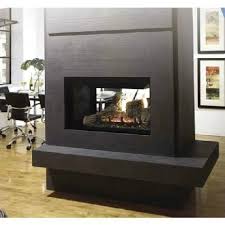 This corner ventless gas fireplace has got the cedar finish, thermostat, and it measures 42 inches of wide. Kingsman Mdv31 Multi Sided See Thru Corner Or Peninsula Gas Fireplace Direct Vent 30 000 Btu Clean Face Or Louvers
