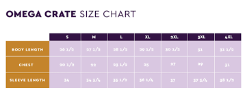 Uplift Omega Size Charts