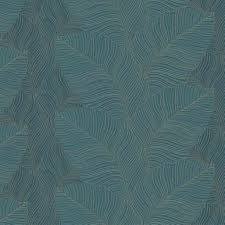 Chambre bleu canard toutes nos idees pour une decoration reussie. Papier Peint Palme Bleu Vert Dore Tulla Intisse Kalico