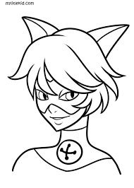 Adrien agreste transformed into the superhero cat noir, . Coloring Pages Of Ladybug And Cat Noir Print Or Download For Free