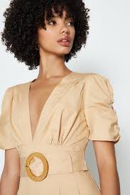 V Neck Belted Jumpsuit Coast