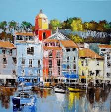 Galeries D Art Contemporain Peinture Celestin Messaggio Le Port De Saint Tropez Peintures A L Huile Abstraites Peinture Peinture Urbaine