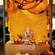 Marigold Background Flower Decorations Ganpati Decoration Design Ganapati Decoration