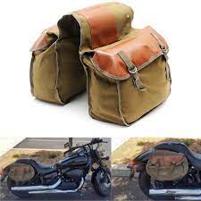 Motorcycle Bike Side Saddle Bag Canvas Luggage Khaki Bag Motorcycle Accessories Parts From Automobiles Motorcycles On Banggood Com Saddle Bags Bags Motorcycle Bike