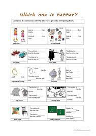 Comparatives Comparative Adjectives Worksheets Adjectives