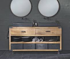 Check spelling or type a new query. Meuble Double Vasque 2 Tiroirs 4 Caissons De Rangement En Manguier Massif Et Metal A Roulettes Helmard Maisons Du Monde
