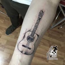 Classic guitar tattoo with exquisite shading is perfect to express your love, passion and fun. Pin On Gitar