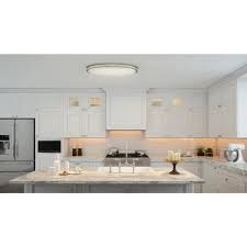 Zaire bronze 10 wide flushmount led ceiling light. Hampton Bay Brushed Nickel Led Oval Flush Mount Dc032ledc The Home Depot