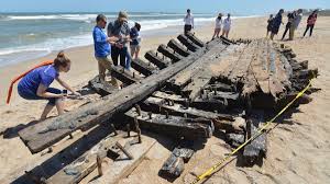 suspected centuries old shipwreck washes ashore in ponte