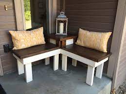 Outdoor corner bench with table. Innovative Corner Bench With Built In Side Table Homebnc