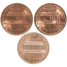 1975 P D S Lincoln Memorial Cent Year Set Proof & BU US 3 Coin Lot