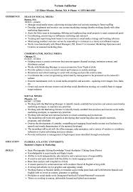 Social Media Resume Samples Velvet Jobs