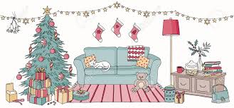 Maybe you would like to learn more about one of these? Hand Drawn Illustration Of A Living Room With Christmas Decoration Royalty Free Cliparts Vectors And Stock Illustration Image 133461959