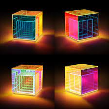 fresnel table lamp petagadget light art installation light art cube light