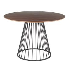 Lumisource Canary Walnut And Black Round Dining Table Dt Canary2 Bkwl The Home Depot In 2020 Round Dining Table Black Round Dining Table Contemporary Dining Table