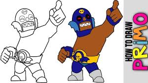 How To Draw Primo Best Legendary Brawler Brawl Stars Animations Ti Star Coloring Pages Drawing Lessons For Kids Drawings