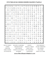 Maybe you would like to learn more about one of these? Stephen King Books Printable Word Search Puzzle Stephen King Books Word Find Word Puzzles