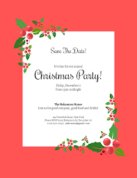 When christmas comes, please eat and be merry; Save The Date Christmas Party Invitation Template