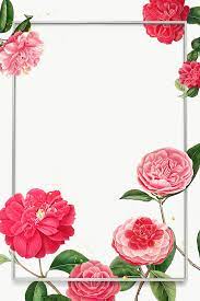 Download Premium Png Of Red And Pink Camellia Flower Patterned Blank Frame Flower Illustration Flower Frame Camellia Flower