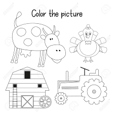 Animal babies and families coloring pages 1. Color The Picture Coloring Page For Kids Farm Animals And Objects Cow Turkey Tractor Barn Games For Preschool Kindergarten School Vector Illustration Lizenzfrei Nutzbare Vektorgrafiken Clip Arts Illustrationen Image 146779283