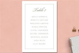 Polished Script Table Seating Chart Wedding Stationery
