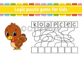 This collection of word search puzzles covers kids topics such as children's books, television and movies. Logic Puzzle Game Learning Words For Kids Find The Hidden Stock Vector Crushpixel