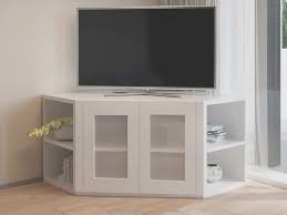 It is finished with a durable black laminate making it a stylish piece in the living room or bedroom. Olympia White Corner Tv Unit