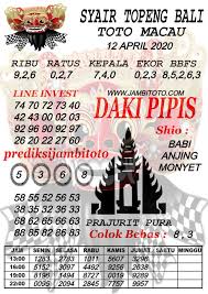 Syair Topeng Bali Toto Macau Akurat 12 April 2020 Di 2020 Topeng Sydney Bali