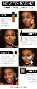 Blend the foundation into your skin with firm strokes of your hands. Learn To Bake Like A Makeup Pro With Maybelline Fit Me Foundation Baking Is The Newest Tren Makeup Tutorial For Black Women Dark Skin Makeup Concealer Shades