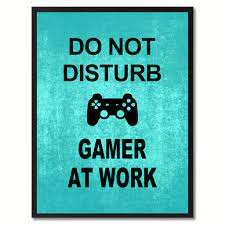 Don T Disturb Gamer Funny Sign Aqua Print On Canvas Picture Frames Home Decor Wall Art Gifts Trendy Wall Decor Handmade Home Decor Wall Decor Living Room
