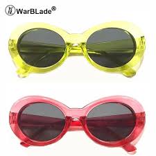 Feisedy Vintage Retro Sunglasses Oval Glasses For Women Men Clout Goggles,  Yellow/Grey : Amazon.Co.Uk: Fashion