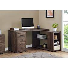 The drawers and shelving can be positioned on either side, left or right, and the shelving can be positioned to various. Monarch Specialties Computer Desk L Shaped Corner Desk With Storage Left Or Right Facing 60 L Brown Reclaimed Wood Look Target