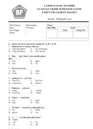 14+ kunci jawaban bahasa inggris kelas 7 halaman 145 147 148 chapter 6 ilmu edukasi pics.demikian contoh soal uas bahassa inggris kelas 7, semoga dapat bermanffaat dan daat dijadikkan bahan belajar bahasa inggris sobat ibi semua. Soal Latihan Bahasa Inggris Kelas 6 Sd Government