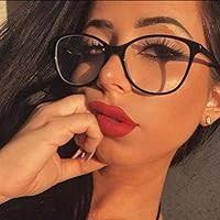 Cat Eye Womens Black Hot Fashion Clear Lense Nerd Geek Glasses Retro Style  : Amazon.co.uk: Fashion