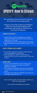 The rest of the guys are there, we could watch a movie. Only Bangtan Ph On Twitter 4 Spotify Streaming Tips Army Here S A Guide On How To Stream On Spotify Rt To Reach More Army Here Let S Help Each Other For