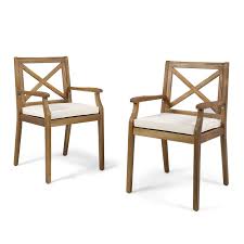 This is rated 5 stars on amazon and can be used indoor. Amazon Com Christopher Knight Home 304680 Peter Outdoor Acacia Wood Dining Chair Set Of 2 Teak Cream Cushion Garden Outdoor
