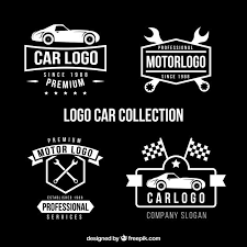 Download Set Of Four Car Logos In Flat Design For Free In 2020 Car Logos Garage Logo Mechanic Logo Design