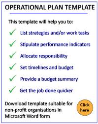 Operational Planning: Operational Plan Template