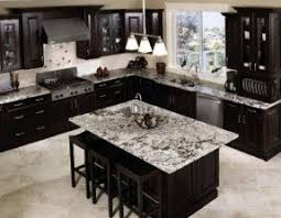 kitchen island with granite countertop