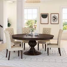 ( round table & 6 side chair),created for macy's. Clanton Rustic Solid Wood Pedestal Round Dining Table Chair Set