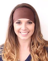 Wide Sweatband for Women Brown Solid Workout Sweatband Gym Sweatband Yoga  Sweatband Moisture Wick Sweatband for Running Sweatband Nonslip