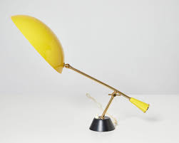 28% off metal 8mm led pilot dash panel indicator light lamp red blue green white yellow 2 reviews cod. Brass And Yellow Lacquered Metal Table Lamp With Counterweight Switzerland 1950 Espacemoderne