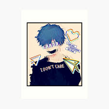 See more of sad boy anime aesthetic ツ on facebook. Error Glitch Sad Anime Boy Art Print By Simouser Redbubble