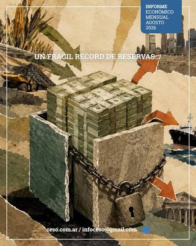 Un frágil récord de reservas. 📈Las reservas internacionales brutas tocaron en julio de 2026 un máximo de la gestión actual (USD 49.535 millones el 7/7. 📉Al descontar los depósitos en dólares del