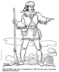 Davy Crockett At Alamo Coloring Pages 040 Davy Crockett American History Timeline Texas History