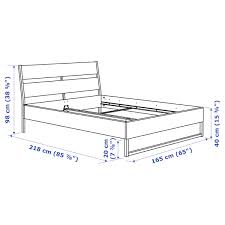 Trysil Cadre De Lit Blanc Gris Clair 160x200 Cm Ikea Structure De Lit Rangement Sous Lit Cadre De Lit