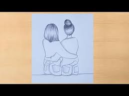 Visit to my channel :. How To Draw Two Best Friends Forever 2twins Girl Friends Pencil Drawing Youtube
